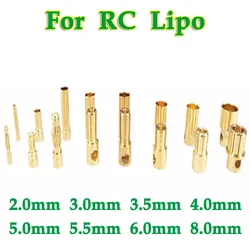 1-10Pair 2mm/3.0mm/3.5mm/4mm RC Battery Gold-plated Bullet Banana Plug High Quality Male Female Bullet Banana Connector