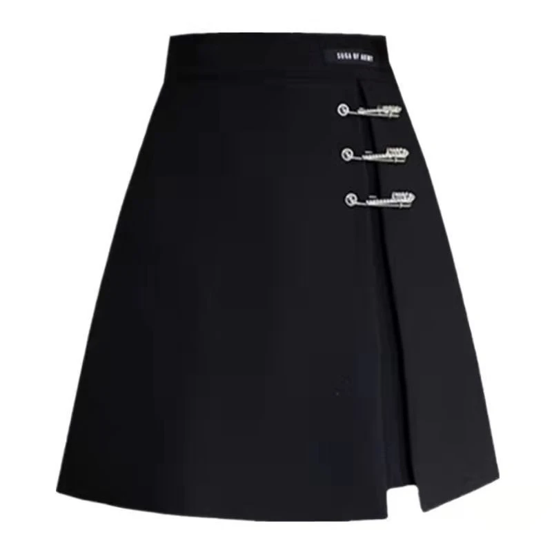 2022 Summer Fashion Korean Pin Up Streetwear Club Black All-match Skirts Women Sexy Chic Y2k High Waist Sweet Female Mini Skirt