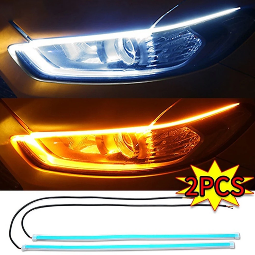 

2 PCs led LED daytime running lights, daytime running lights, flexible waterproof tape, 30 cm, 45 cm, 60 cm