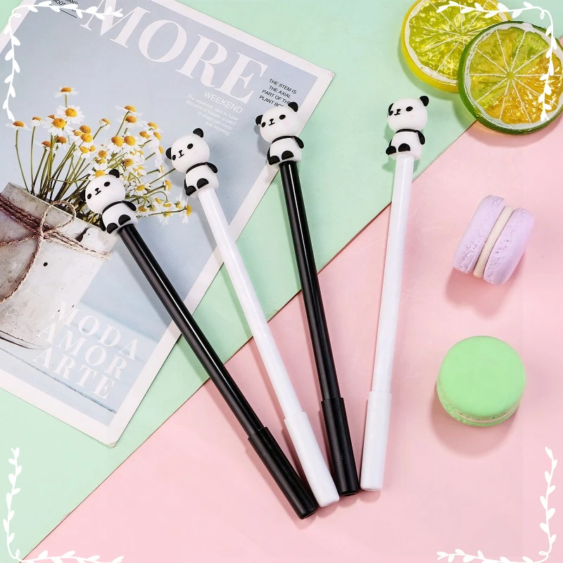 24 Pcs Creative Cute Black and White Panda Neutral Pens Set Learning Supplies Office Stationery Back To School