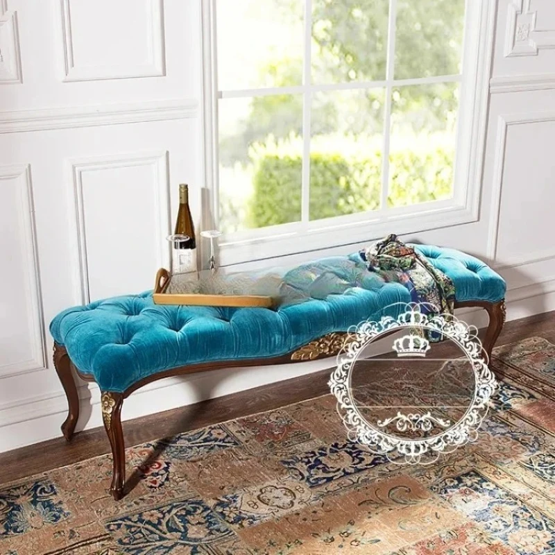 

B neoclassical solid wood fabric coffee table carved bedside stool sofa stool modern simplicity