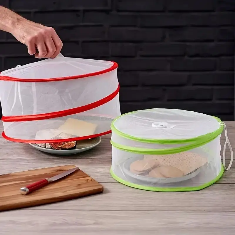 Mosquito Fly Proof Mesh Food Cover Cake Cover Foldable Reusable Indoor Outdoor Proof Cover Kitchen Accessories