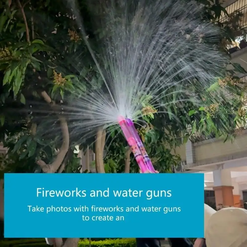 

C5AA Romance Fireworker Effects Water Squirting Guns Toy Outdoor Water Sprayer Game Water Guns with Pull Out Design for Adult