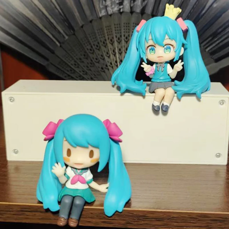 Figuras de acción de Hatsune Miku, modelo de colección de Pvc, versión Q, Ojo de frijol, ojos grandes, regalos para niños