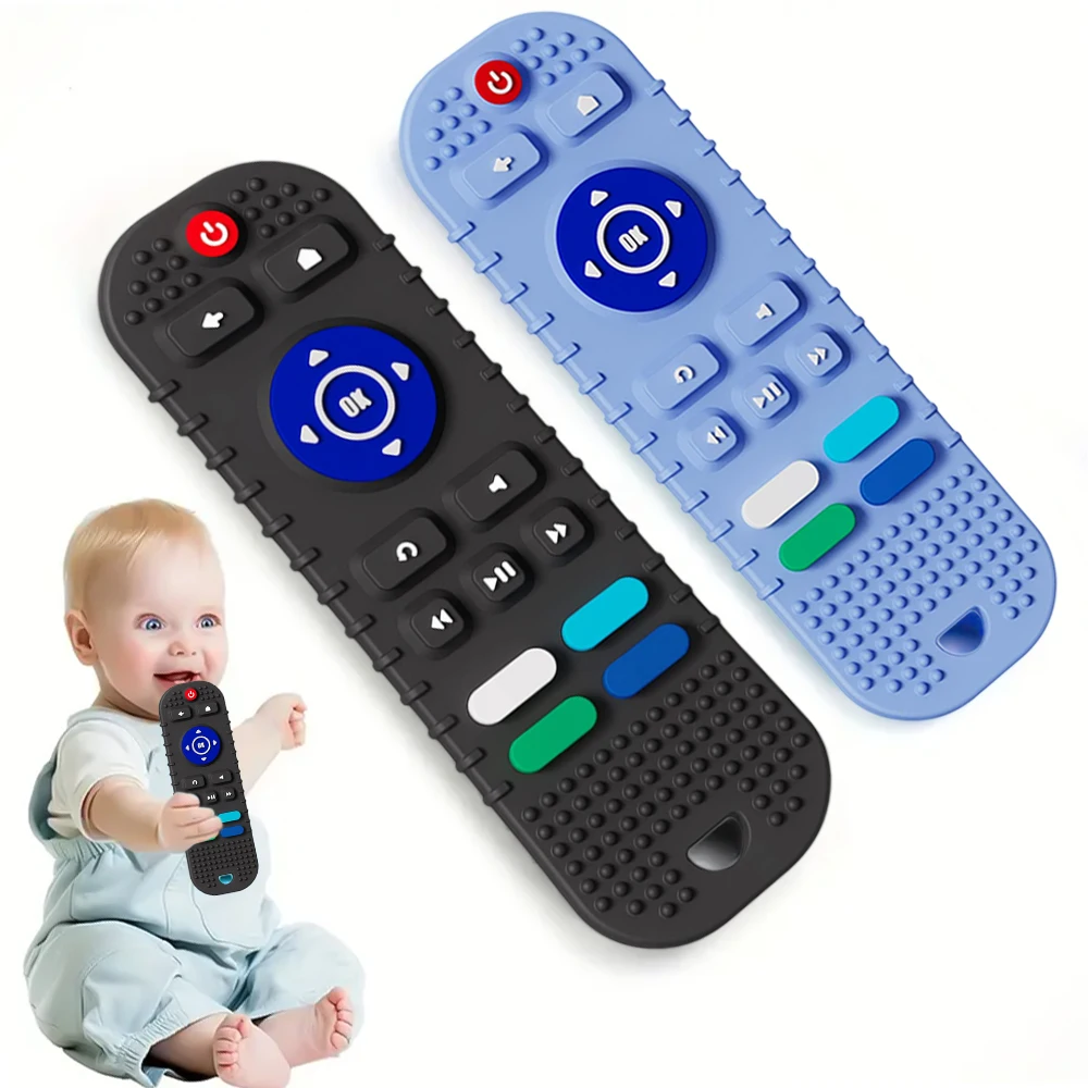 1Pcs Soft Chewable Baby Toys, Remote Control Shaped Baby Teething Toys, Teething Toys for Boys and Girls, Freezable, BPA Free