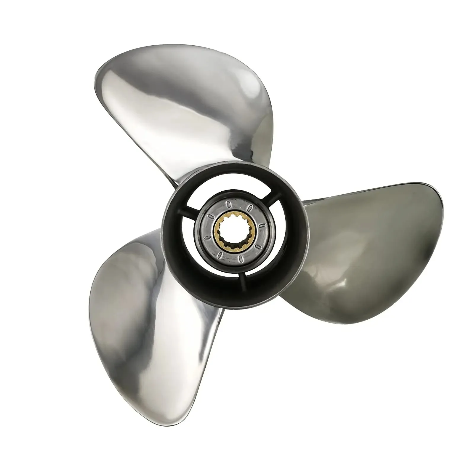 Hélice de Barco de Aço Inoxidável de 3 Pás para Motores de Popa Yamaha 25-60HP, 13 Dentes, Nova Condição