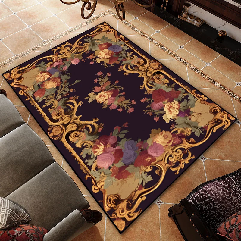 

Retro European Style Living Room Carpet Household Decoration Large Area Non-slip Washable Rug 200x300 cm Bedroom Decor Floor Mat