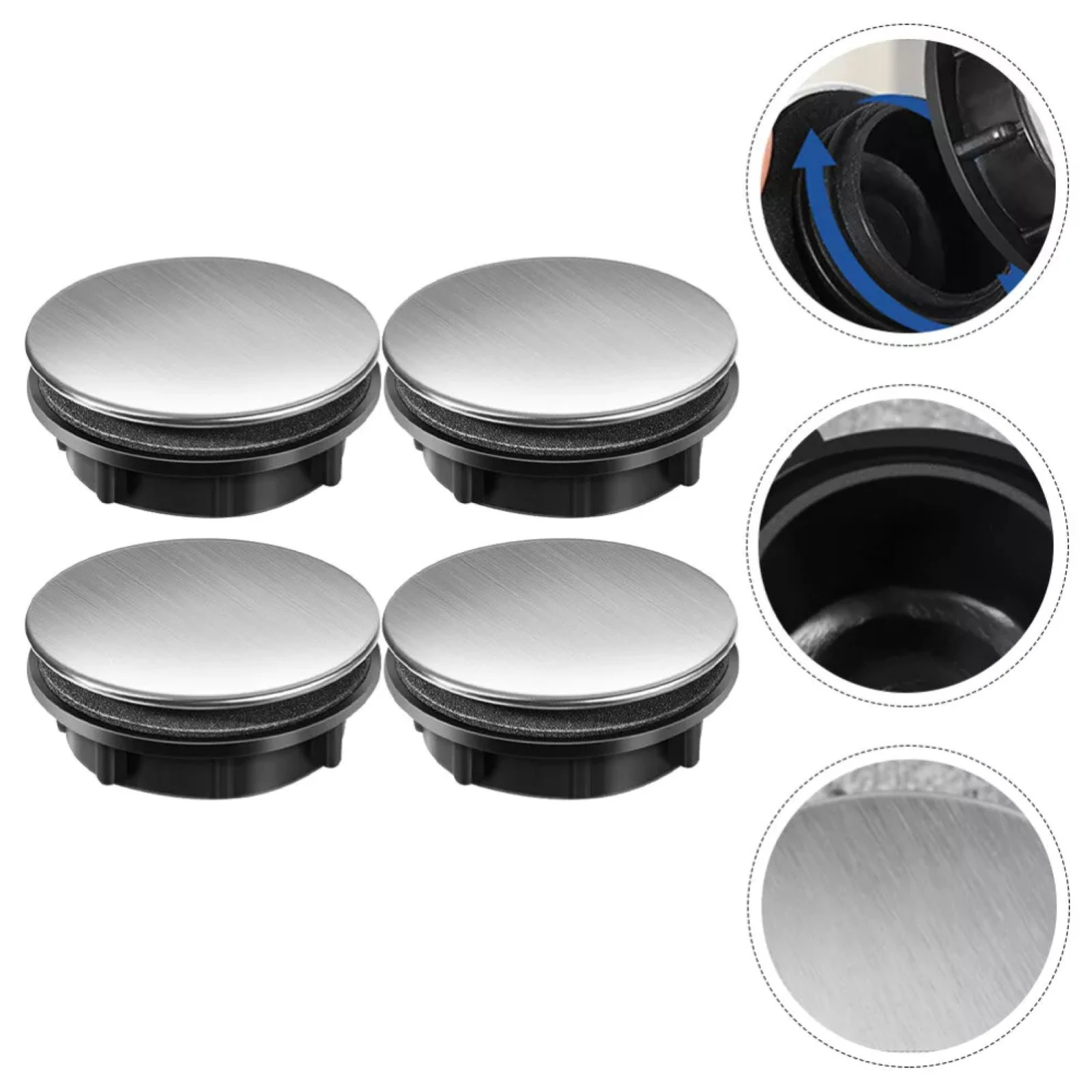 

4Pack 44*44*24mm Sink Cap Plug Tap Hole Cover Suit 28-40mm Mounting Hole Water Blanking Plug Stopper Kitchen Fittings