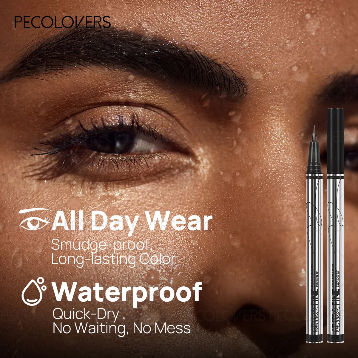 4-Way Slanted Eyebrow Pencil, Waterproof, Sweatproof, Long-Lasting, Non-Blending, Comfortable to Touch, Easy to Carry