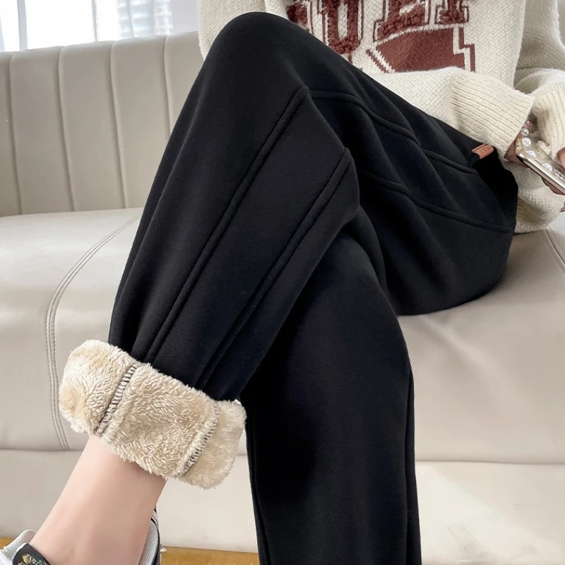 الخريف والشتاء سميكة صوف الضأن السراويل الرياضية عادية عالية الخصر الدافئة ملزمة السراويل 2025 الكلاسيكية تنوعا سراويلي حريمي #6
