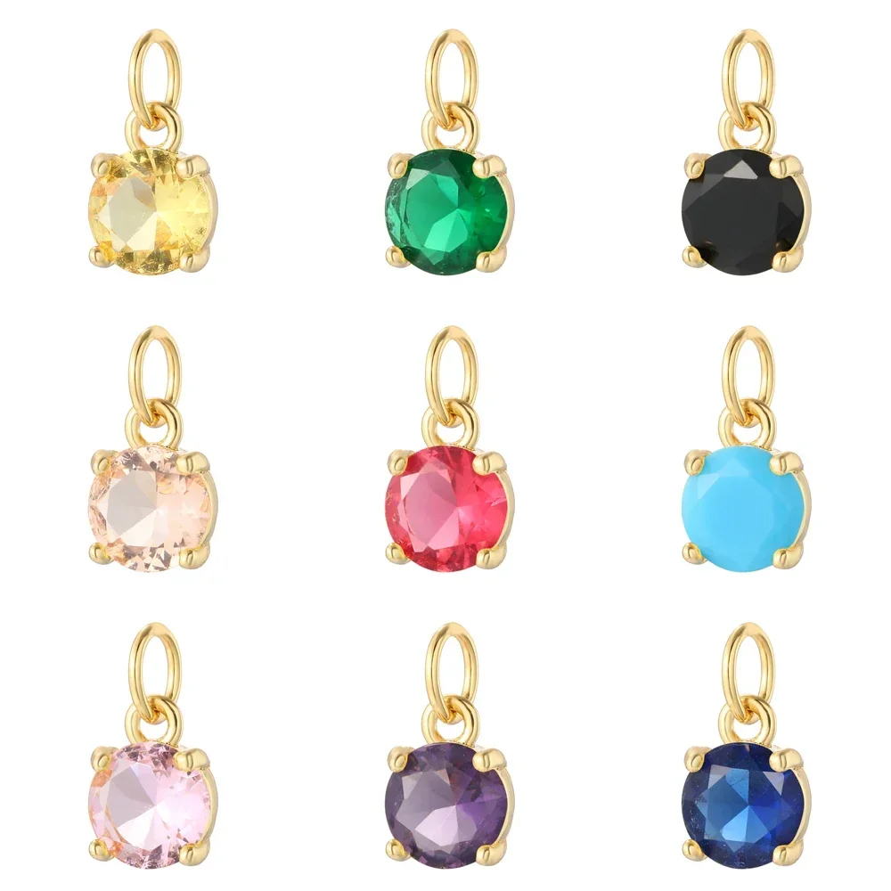 Runde süße Charms für Schmuck herstellung liefert Goldfarbe grün rot blau Boho Zubehör dijes diy Ohrring Armband Halskette