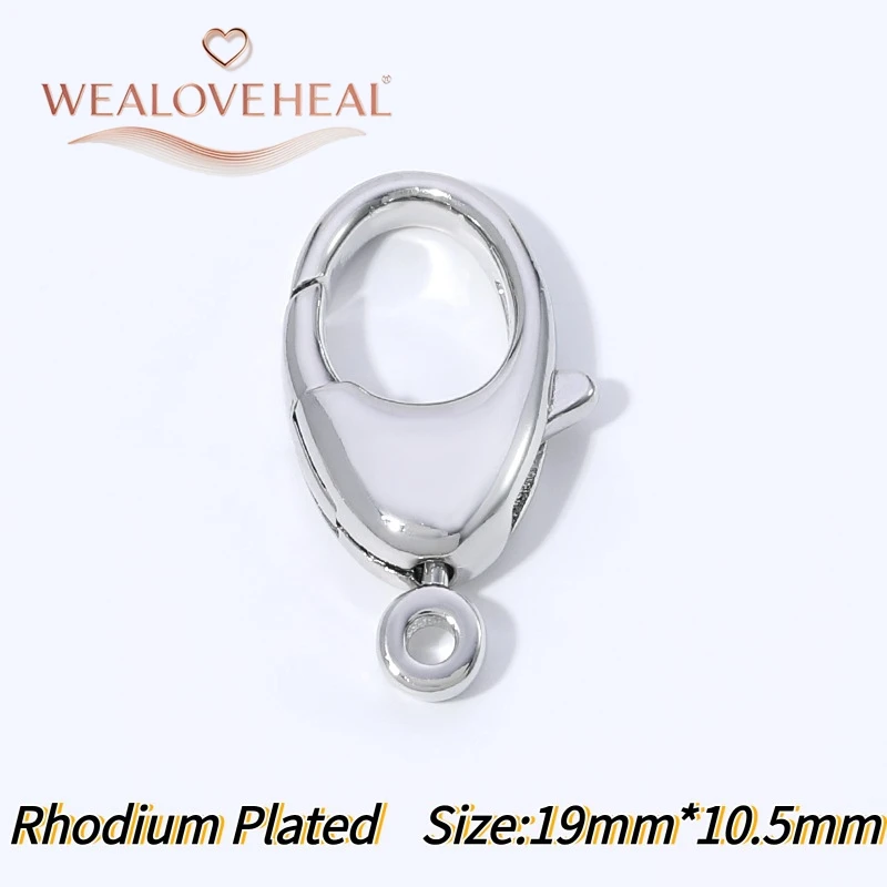 armband verschluss, 20mm Großer Rhodium-beschichteter Messing-Karabinerhaken Hochwertiger Metall-Federhaken für DIY Halsketten- und Armbandherstellung – Detail 20