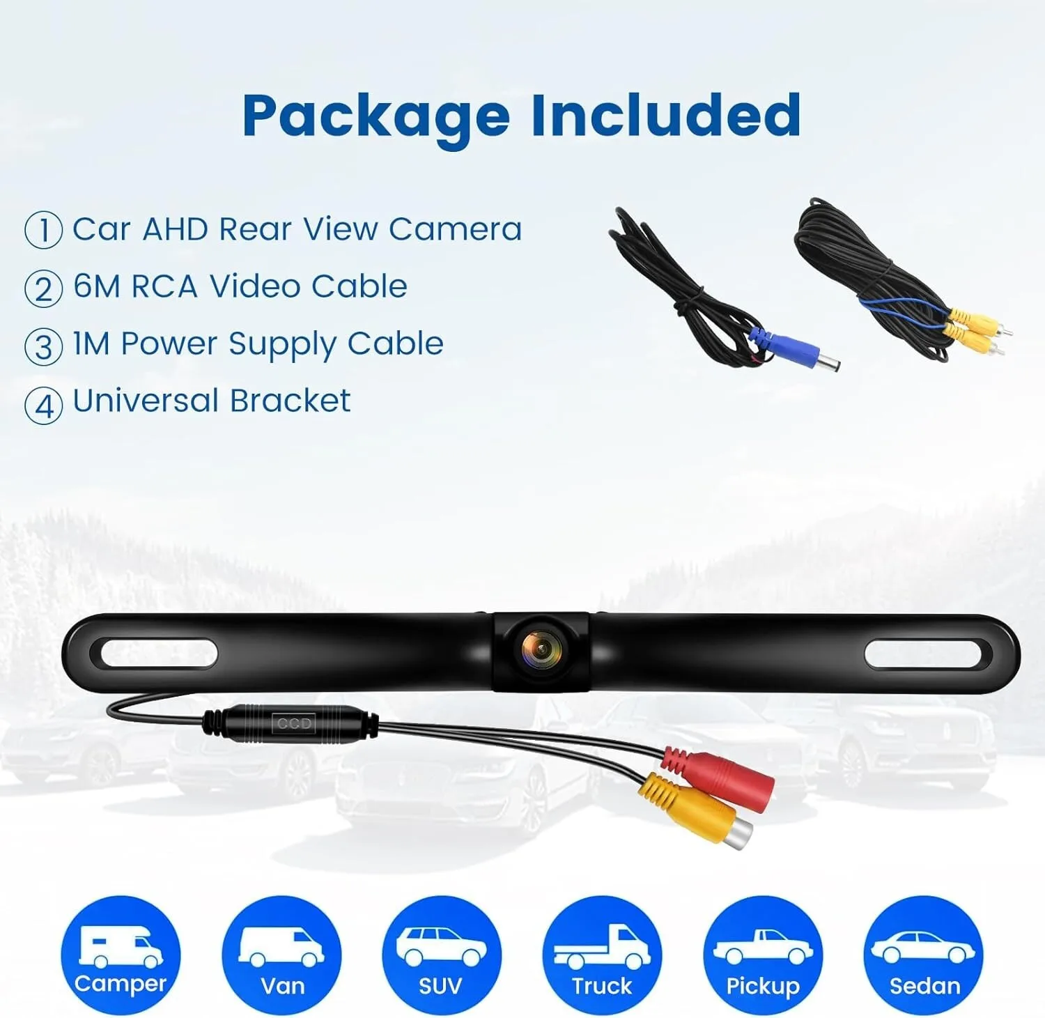 Scheda telaio targa universale per telecamera posteriore HD impermeabile