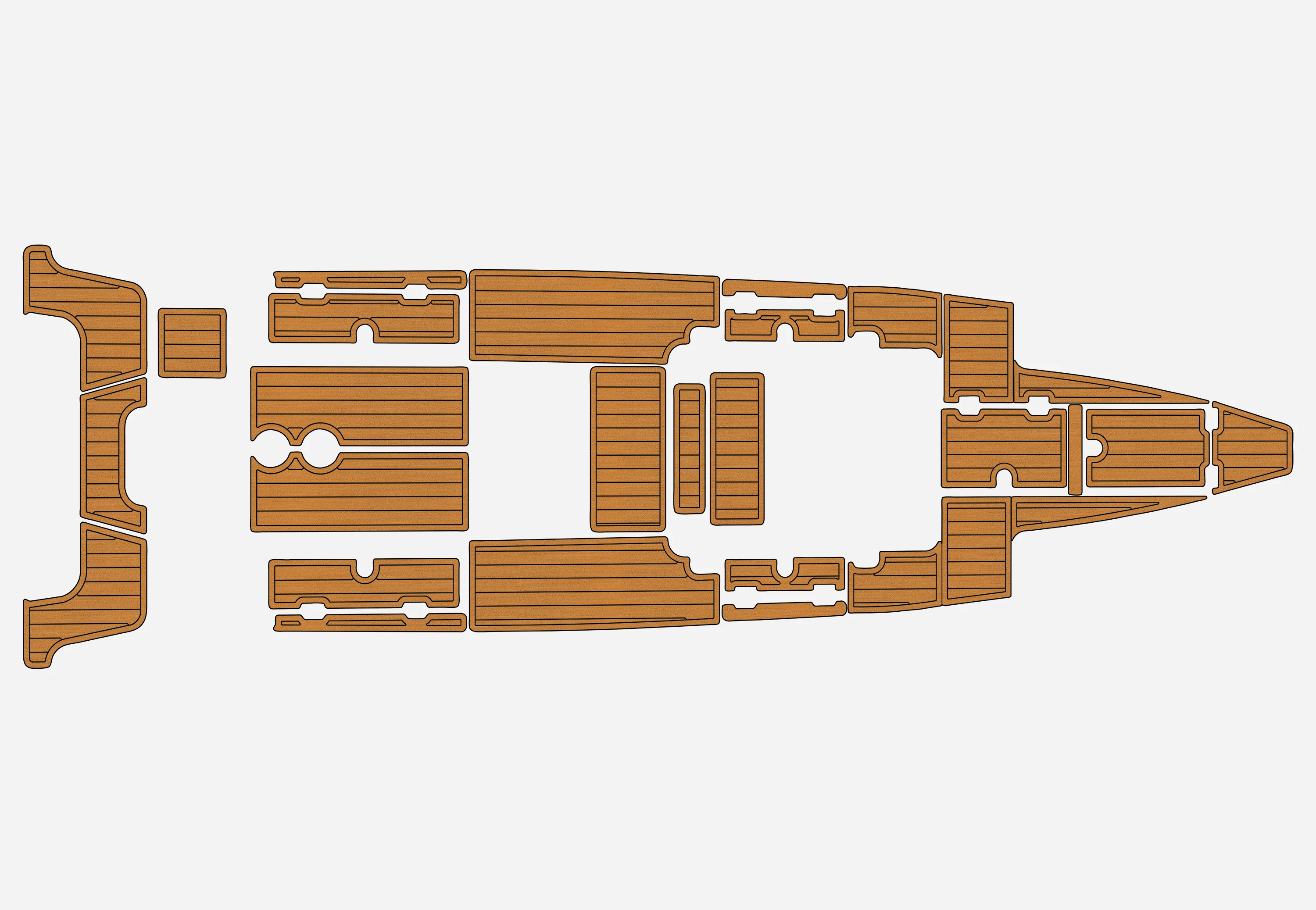 

Self-Adhesive faux Teak EVA Marine Mat - 2003-2005 Marlago 35 FS Yacht 6mm (1/4") Non-Slip Boat Decking for Cockpit