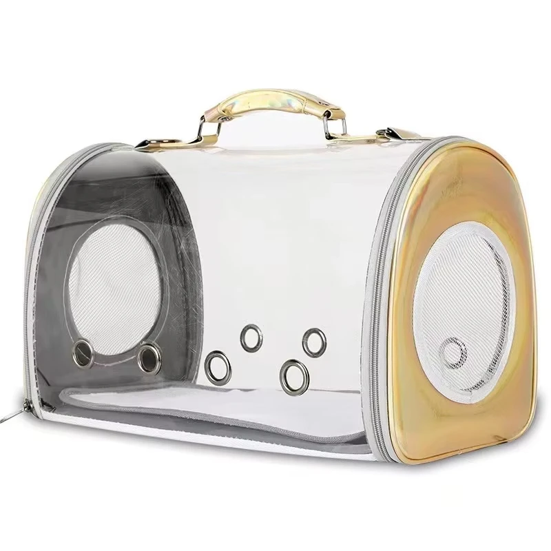 

Маленький роскошный рюкзак-переноска для домашних животных из ПВХ, полностью прозрачная сумка-тоут, портативный ПК, животный узор, застежка-молния, уличный поход, кошки, птицы