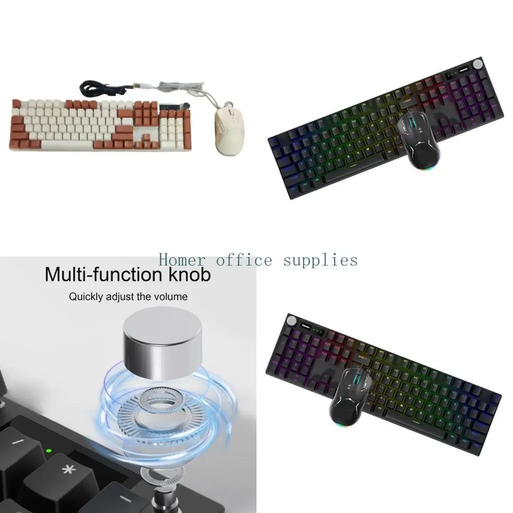 

K43B Cored Gaming Keyboards Mouse Combo Mechanical Switches Backlit 1.5m Cable