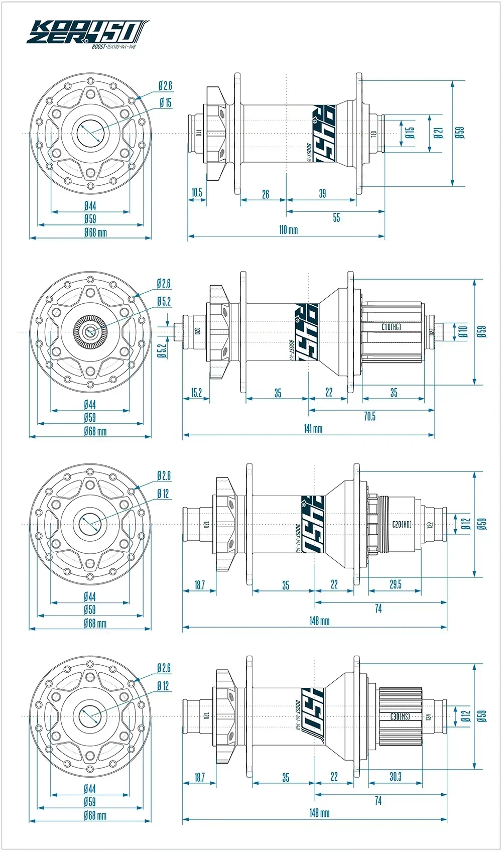 محاور دراجات Koozer-tb ، mboosh ، خلفي ، MS Micro Spline ، 12s ، 28H ، 32 فتحة ، Cr-Mo ، محور صلب ، 5x ks ، 10x ، 12x ، أجزاء الدراجة Thru