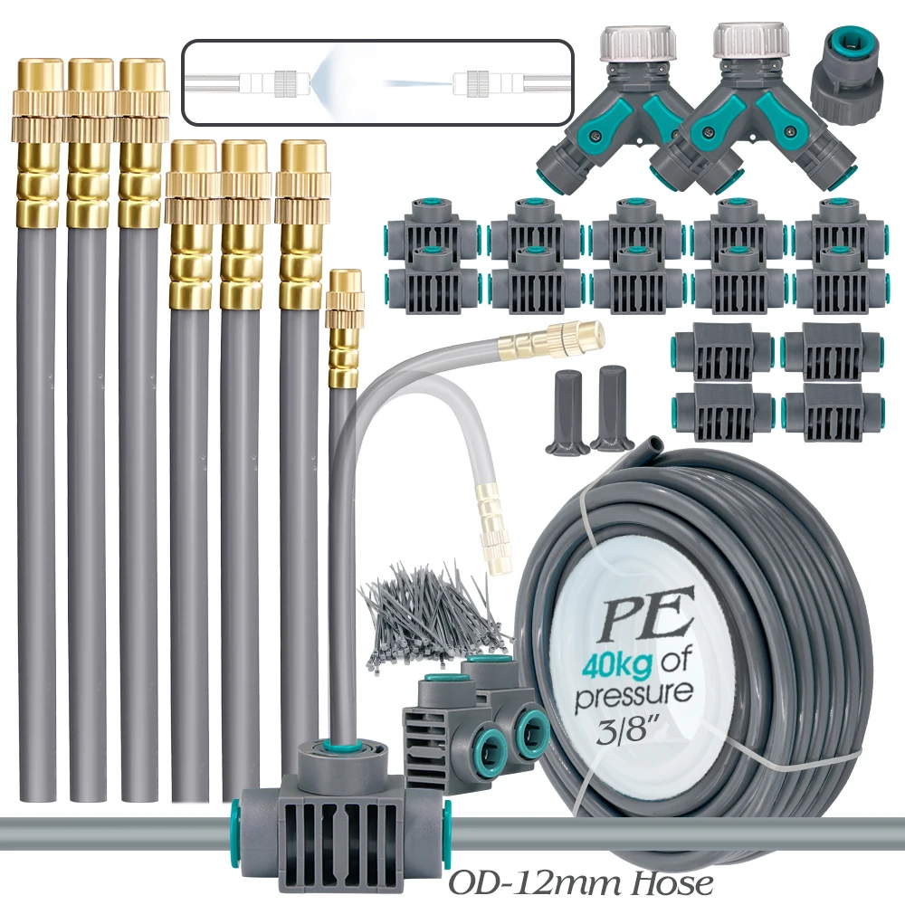Suppleness Adjustable Nozzle Mist Cooling System Gardening Tools for Greenhouse Balcony Plant Rapid Insertion Spray Watering Kit