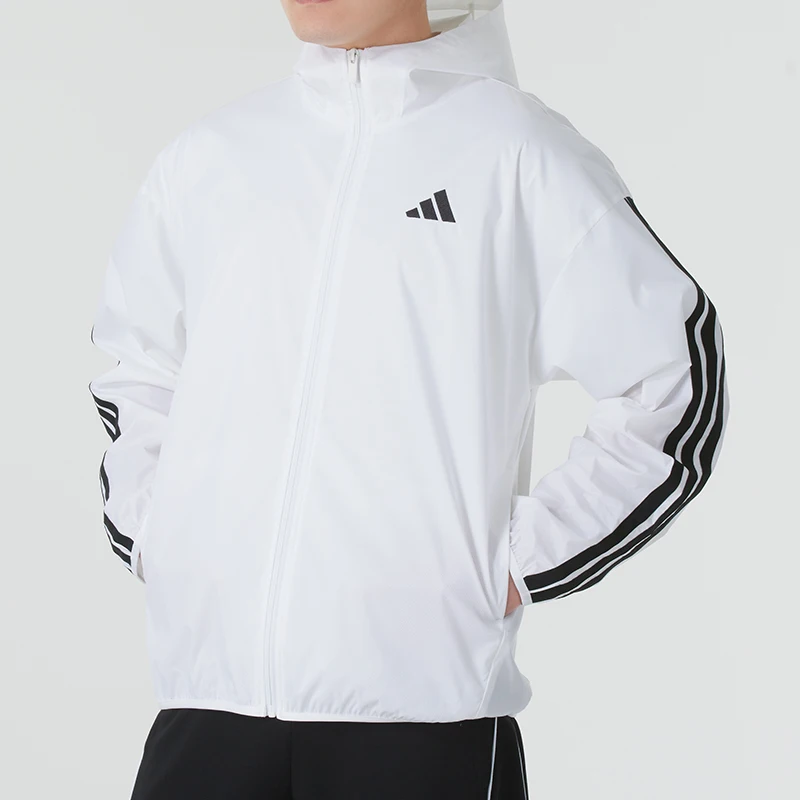 Adidas Men's Sportswear Fitness Training Comfortable Breathable Casual Top Woven Hooded Jacket Jf3682