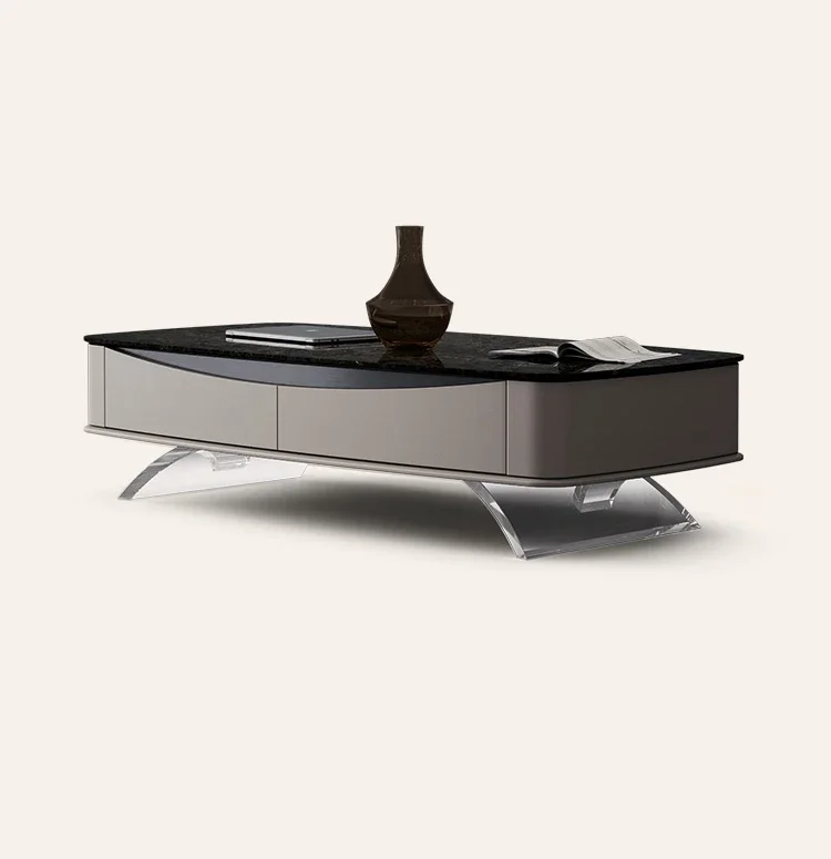 Marble Coffee Table Natural Villa Whole House Custom Italian Light Luxury Coffee Table TV Cabinet Combination