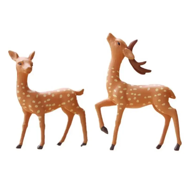 Miniature Deer Realistic Elk Figurine Woodland Animal Figurines Desktop Model Collection Party Favors Educational Learning Toys