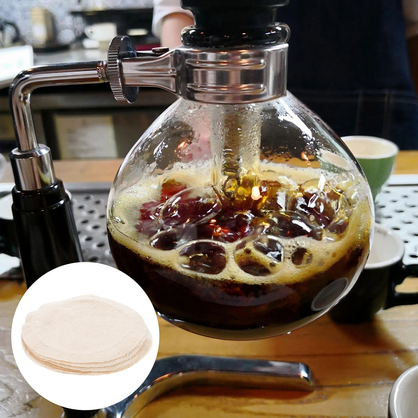 

20Pcs Filter Cloth Coffee Replacement High-Quality Reusable Cotton Round Cloth for Syphon Coffee Maker Household Kitchen Bar