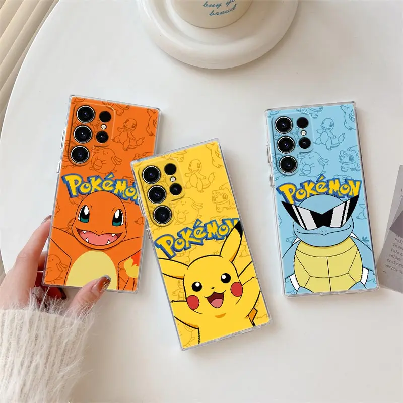 

Cartoon Pokemons Anime S25FE Clear Case For Samsung Galaxy S25 S24 S23 Ultra S20 S21 FE S22 Plus A56 A36 5G A17 A07 Phone Cover