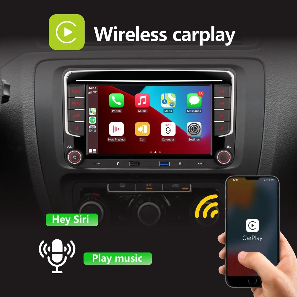 Car Radio 2Din Wireless Carplay Android Auto DAB+ for Volkswagen VW Golf Tiguan Passat b7 Jetta Touran Polo CC Skoda SEAT