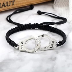 Adjustable Braided Rope Bracelet Silver Color Couple Handcuff Lucky Red Black Thread Handmade Knot Classic Jewelry For Woman Man