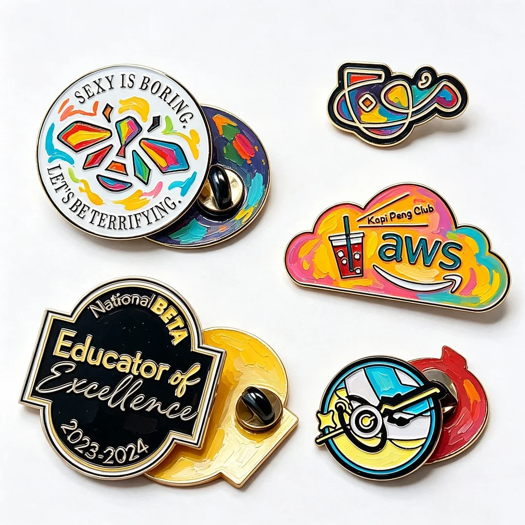 Customizable Gold-Plated Metal Badge Glitter Anime Cartoon Soft Enamel for Brass Iron for Sports Fashion Crafts Souvenirs