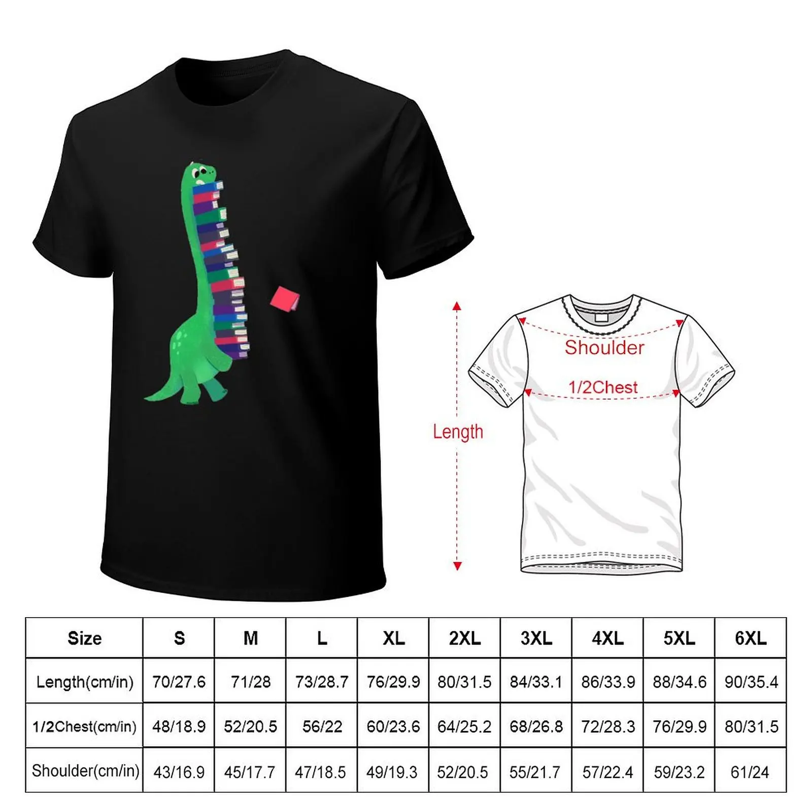 Dinozaur z dużą liczbą książek T-Shirt niestandardowy t-shirt Odzież letnia 2025 t-shirty dla mężczyzn