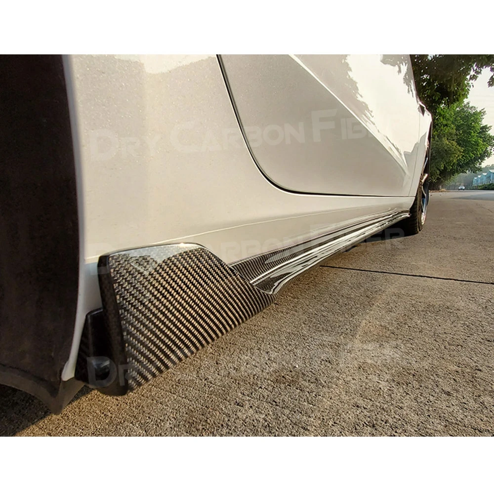 

JCYECF боковые юбки из углеродного волокна, дверные фартуки для губ, защитный спойлер, крышка для Tesla Model 3 2018 2019 2020, Стайлинг автомобиля