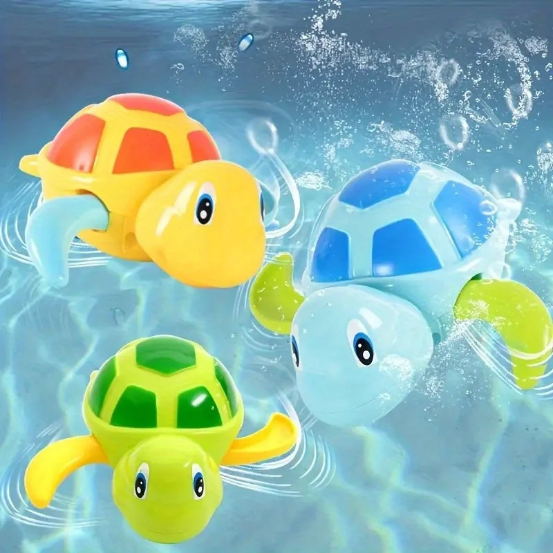 Baby Bath Toy, Swimming Turtle, Floating Wind-Up Bathtub Pool Clockwork Turtle, Kid Water Play Set, Parent-Child Interaction Toy