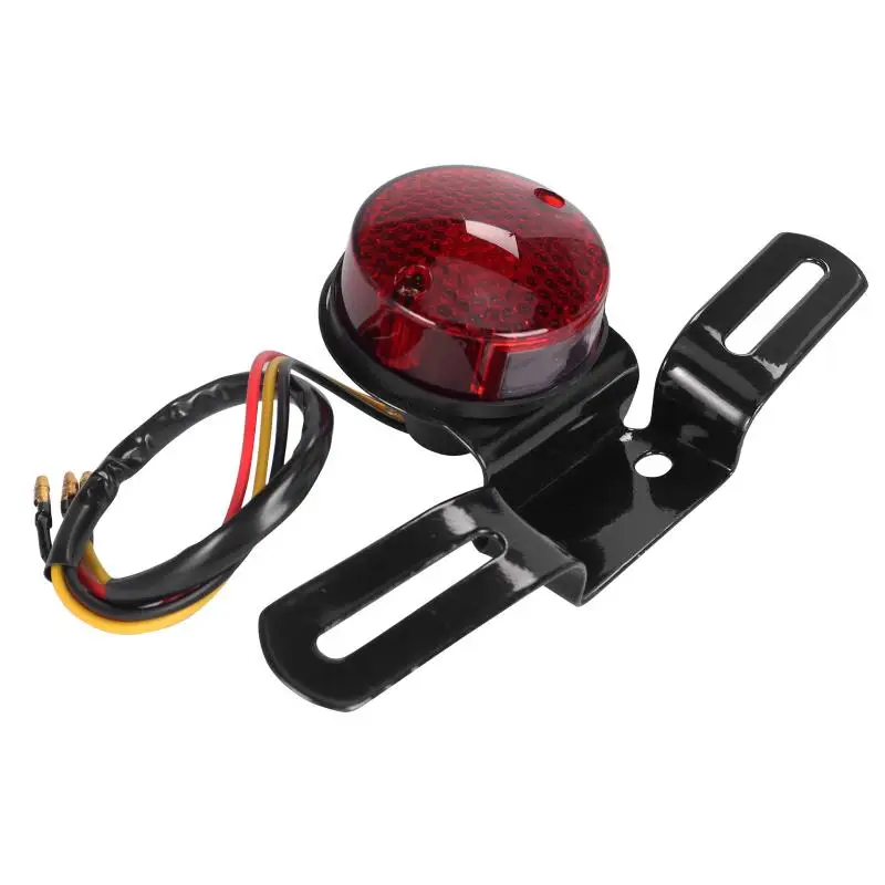 Vintage Motorcycle Tail Light LED Rear Brake Lamp 12V with License Plate Bracket Modified Custom for Cruiser Dirt Bike view 4