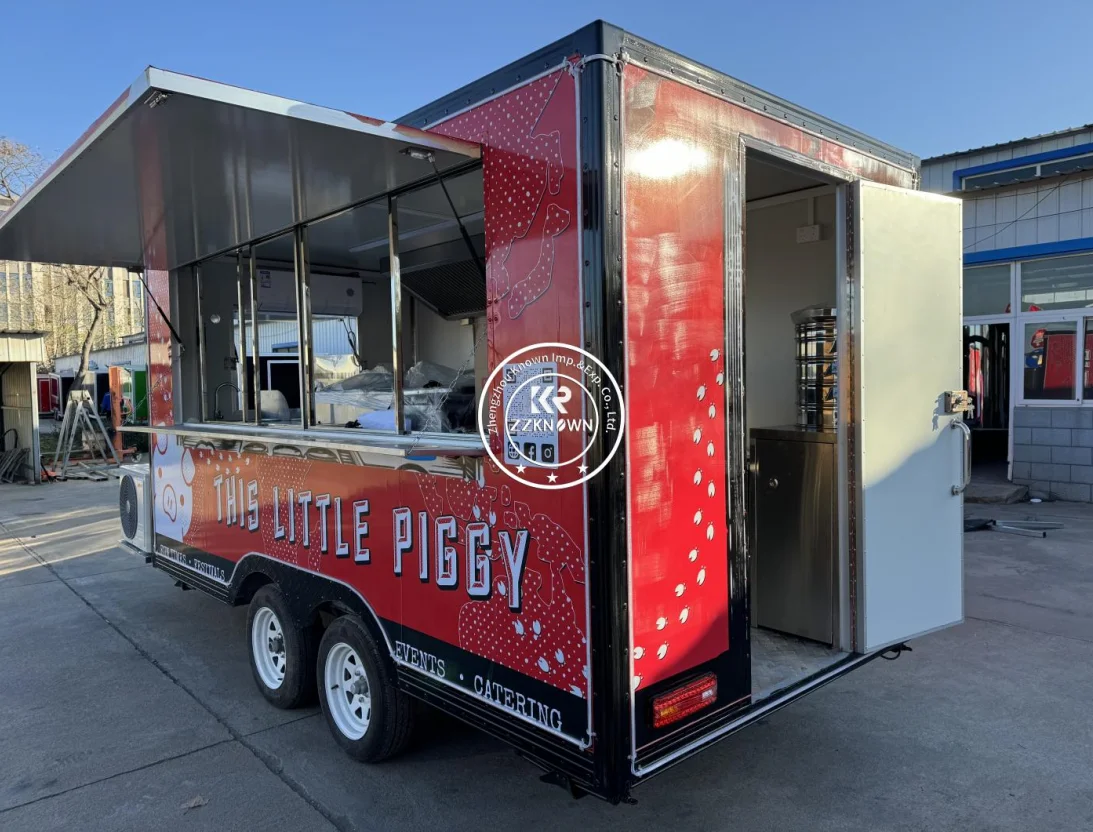 شاحنة طعام متنقلة لتقديم الطعام مقطورة مجهزة بالكامل في الهواء الطلق المحمول البيرة الآيس كريم عربات القهوة مقطورات الطعام مجهزة بالكامل