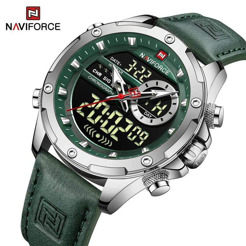 

Naviforce Selling Watch Men Top Luxury LCD Military Digital Clock Sport 30M Waterproof Quartz Male Wristwatch Relogio Masculino