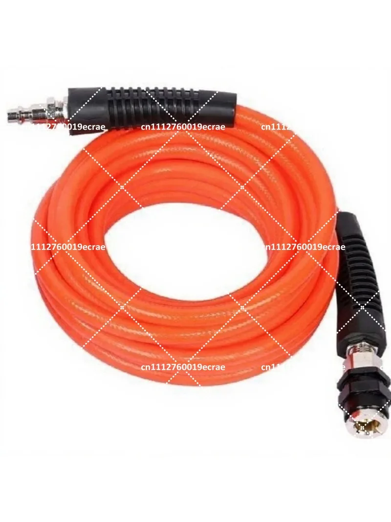 6M Air Compressor Hose Kit with Quick Coupler, Heavy Duty PU Recoil Hose for Pneumatic Tools, Universal 1/4 Inch NPT Fittings