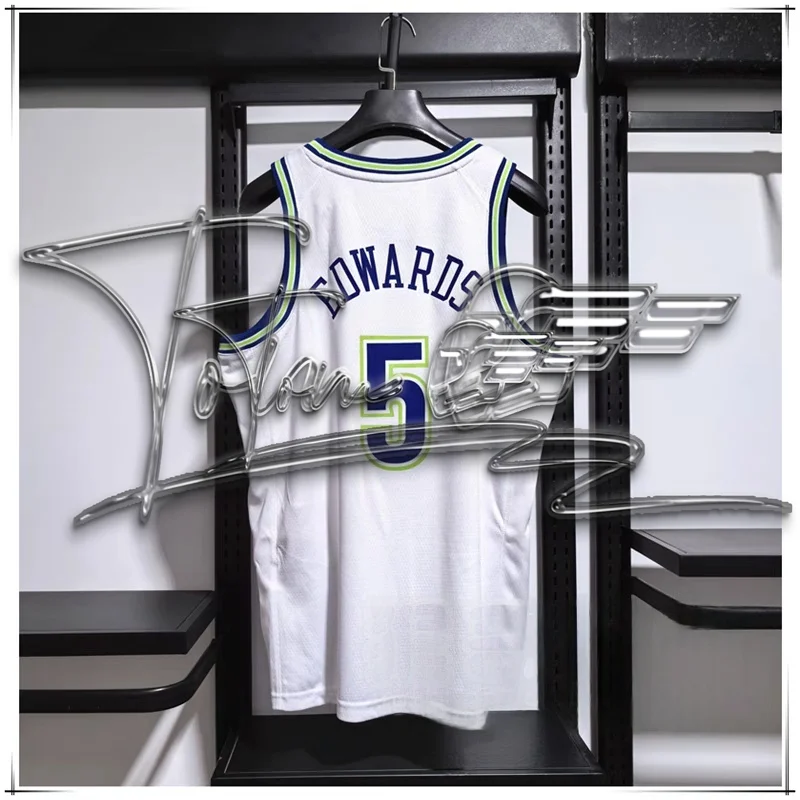 أنتوني إدواردز رقم 5 رجل إمرأة ثلاثية الأبعاد مطبوعة Timberwolves أكمام البيسبول جيرسي الرياضة مروحة الخامس الرقبة تنفس مروحة الملابس #1