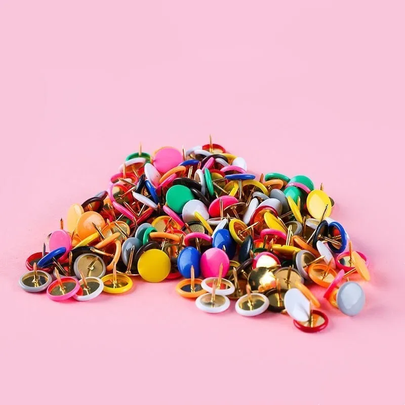 270 pcs Round Head Push Pins, Random Color Assortment and Sharp Steel Pin Tip, ideal for Office Bulletin Boards