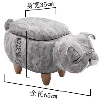 

Custom Modern Design kids animals cartoon storage leather ottoman footstool