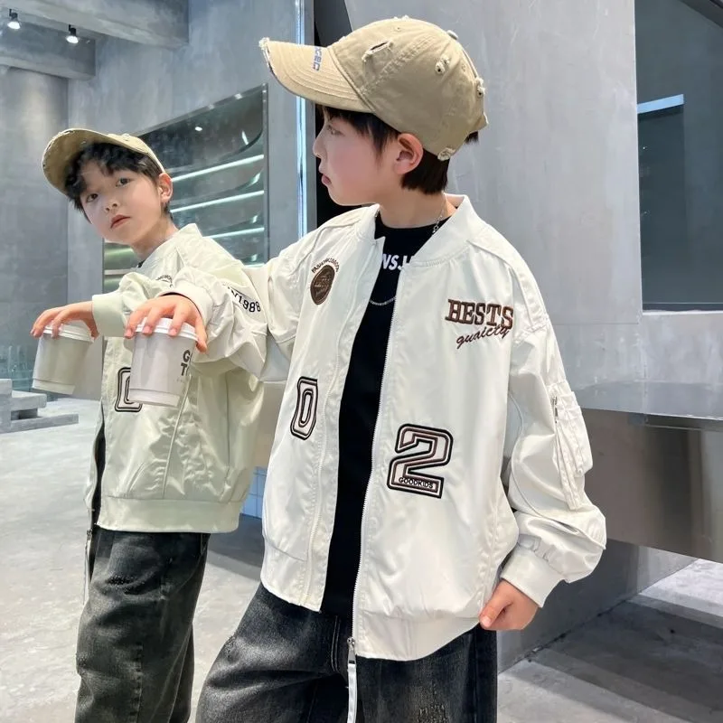 سترة بيسبول جديدة للأولاد لعام 2025 سترة خفيفة الوزن للأطفال لربيع وخريف مع تصميم مطرز سترة رياضية للأطفال للأولاد #4