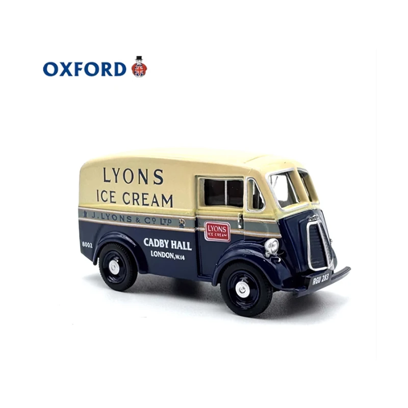 

OXFORD Diecast 1:76 Scale Morris J Ice Cream Truck Alloy Car Model Finished Product Simulation Toy Collection Static Model
