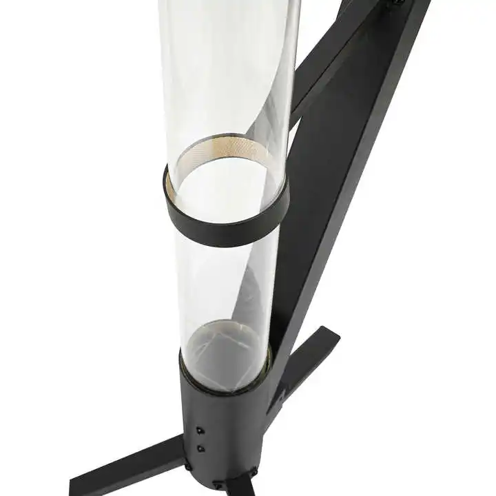 Modern Design Carbon Steel Glass Tube Patio Rocket Fireplace Fire Tube Column Stove Pellet Heater Iron Torch Energy-Saving
