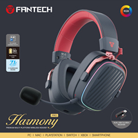 FANTECH Harmony PRO WHG02P 7.1 Surround Sound Gaming Headset Bluetooth 5.3 2.4G Wireless Headphones With Detachable Mic