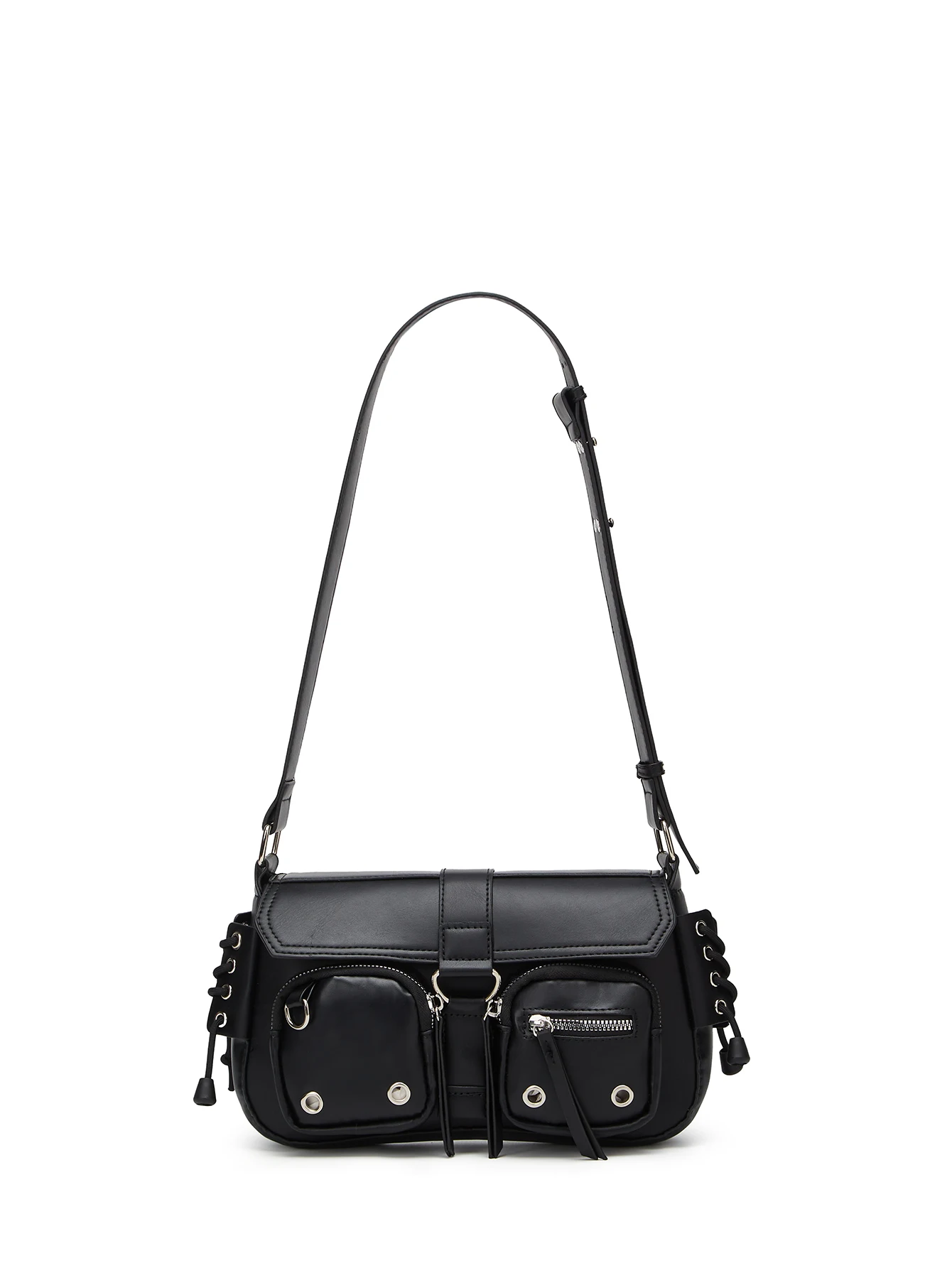 

New Women's Niche Sweet and Cool Shoulder Handbag with a Moto-Style, Fashion-Forward Design, Detachable Cross-Body Strap