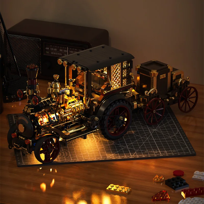 

1331PCS DIY Retro Mechanical Bricks Steam Car Building Blocks Brick Assembling Toys for Children Adults Birthday Gift