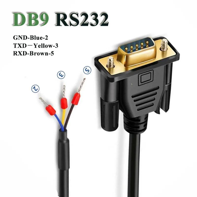 DB9 RS232 Serial Connector Cable 0.5/1/3/5/10M Straight DB 9pin to 3-cores Gold Plated Plug Male Female Nickel Plated Data Cord