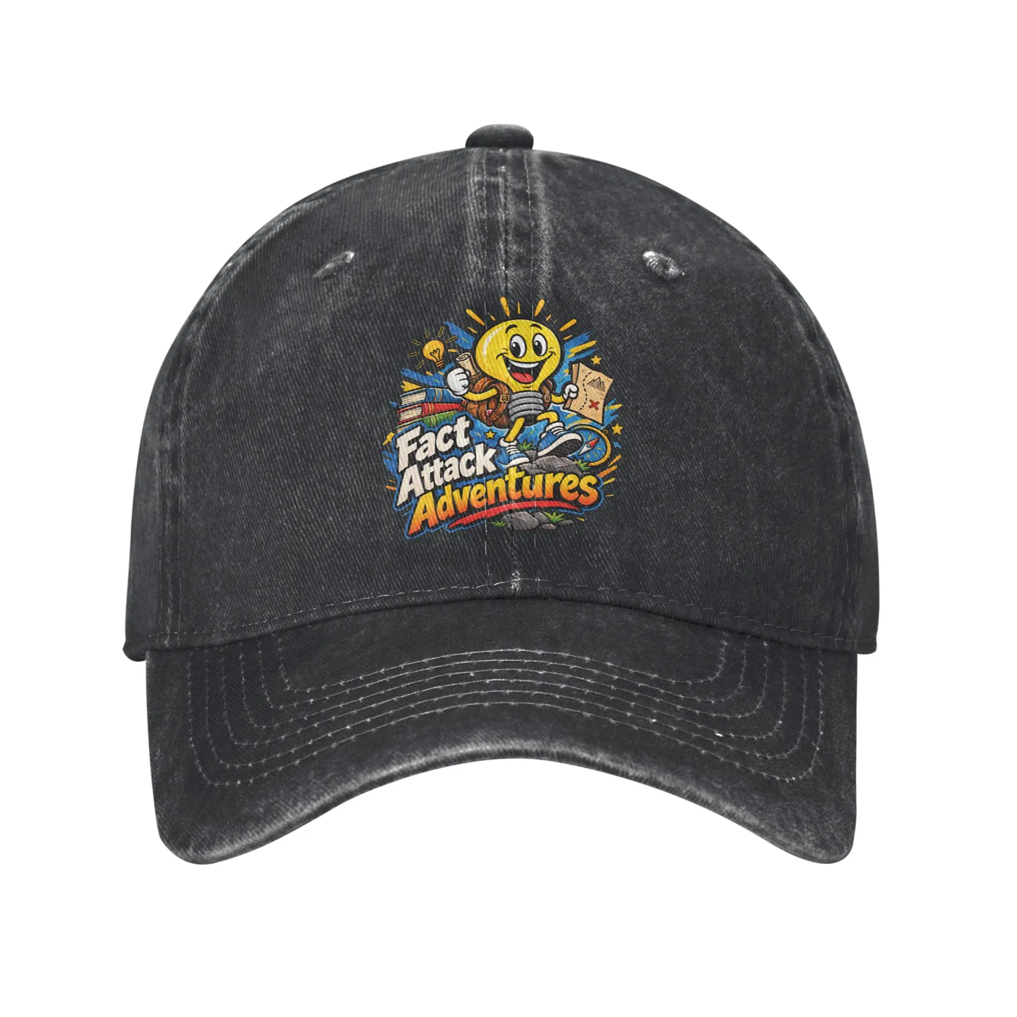 Fact Attack Adventures Casual Baseball Cap Summer  Trucker Hat Sun Visor Hunting Camping Hip Hop Hats Men Women Baseball Caps
