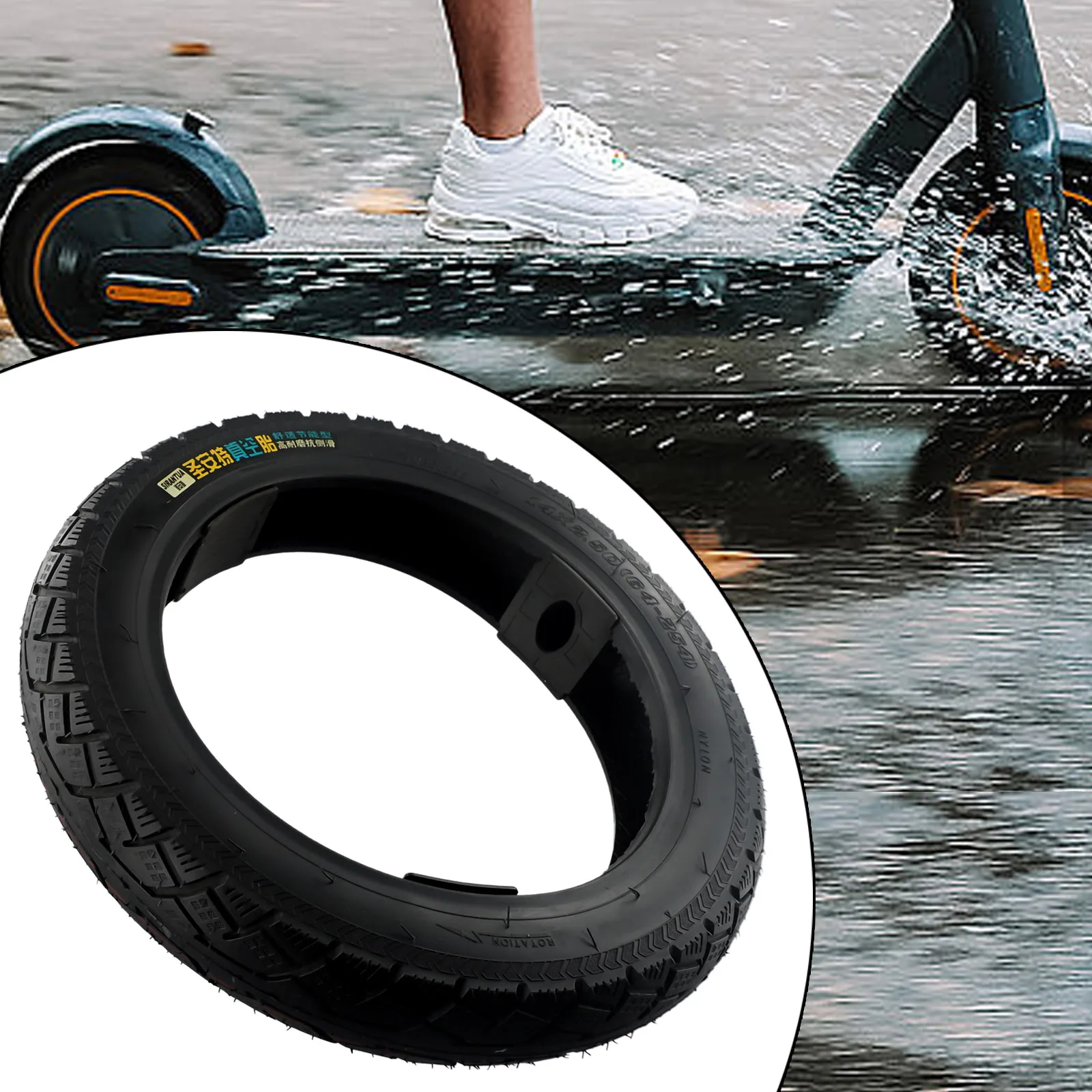 14 Inch Vacuum Tire Rubber Electric Scooter Tyre 14x2.50 (64-254) Tubeless Tires 2.50-10 Tube Thickened Vacuum Cycling Parts