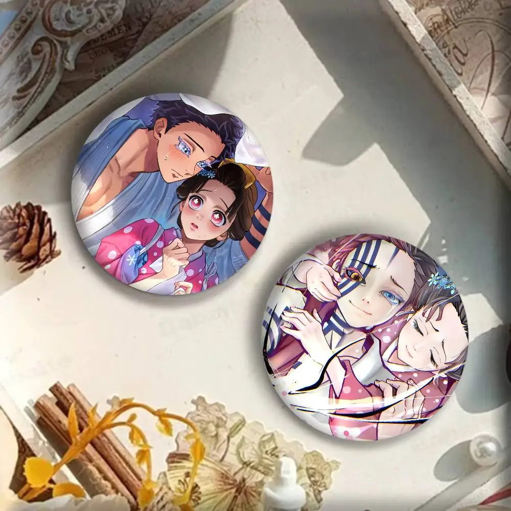 Love CP AnimeAkaza x Koyuki Badges 25 32 44 58 75 mm Round Cosplay Pin Bag Decor Fans Collect Friends Gifts Brooch Souvenir view 4